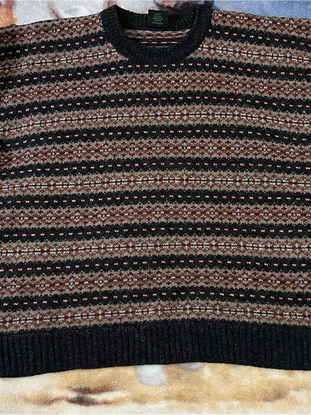 Vintage Abercrombie and Fitch Shetland Wool Sweater Mens Large Made In Scotland